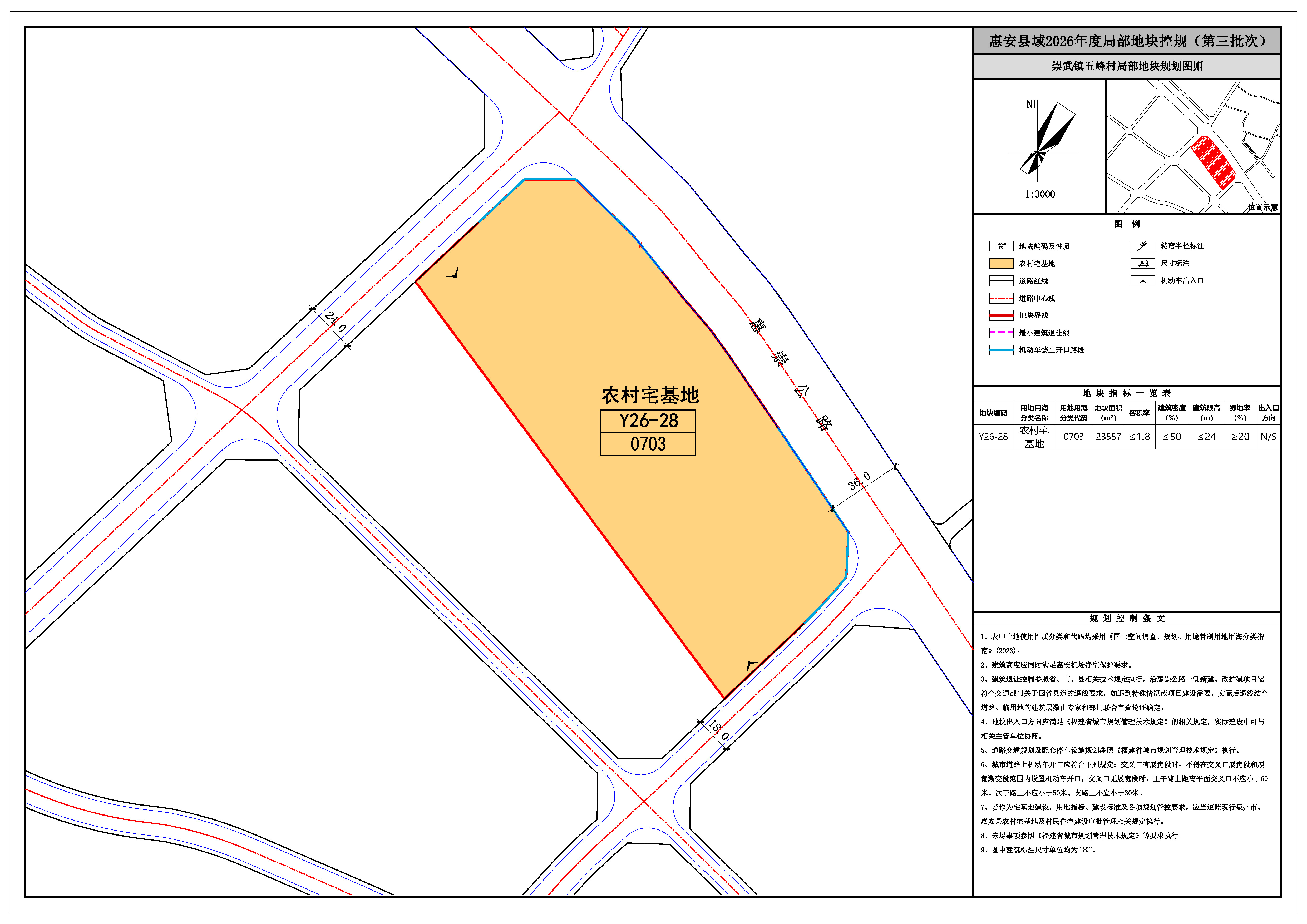 Y26-28崇武镇五峰村局部地块规划图则 